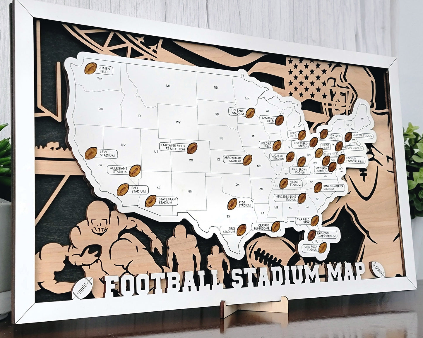 Football Travel Map Fathers Day Anniversary