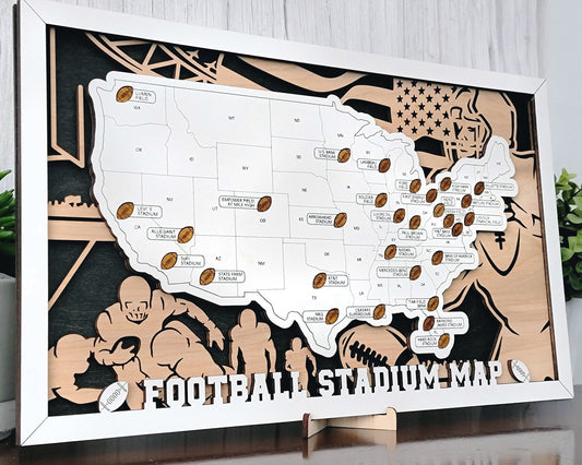 Football Travel Map Fathers Day Anniversary