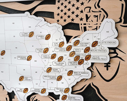 Football Travel Map Fathers Day Anniversary