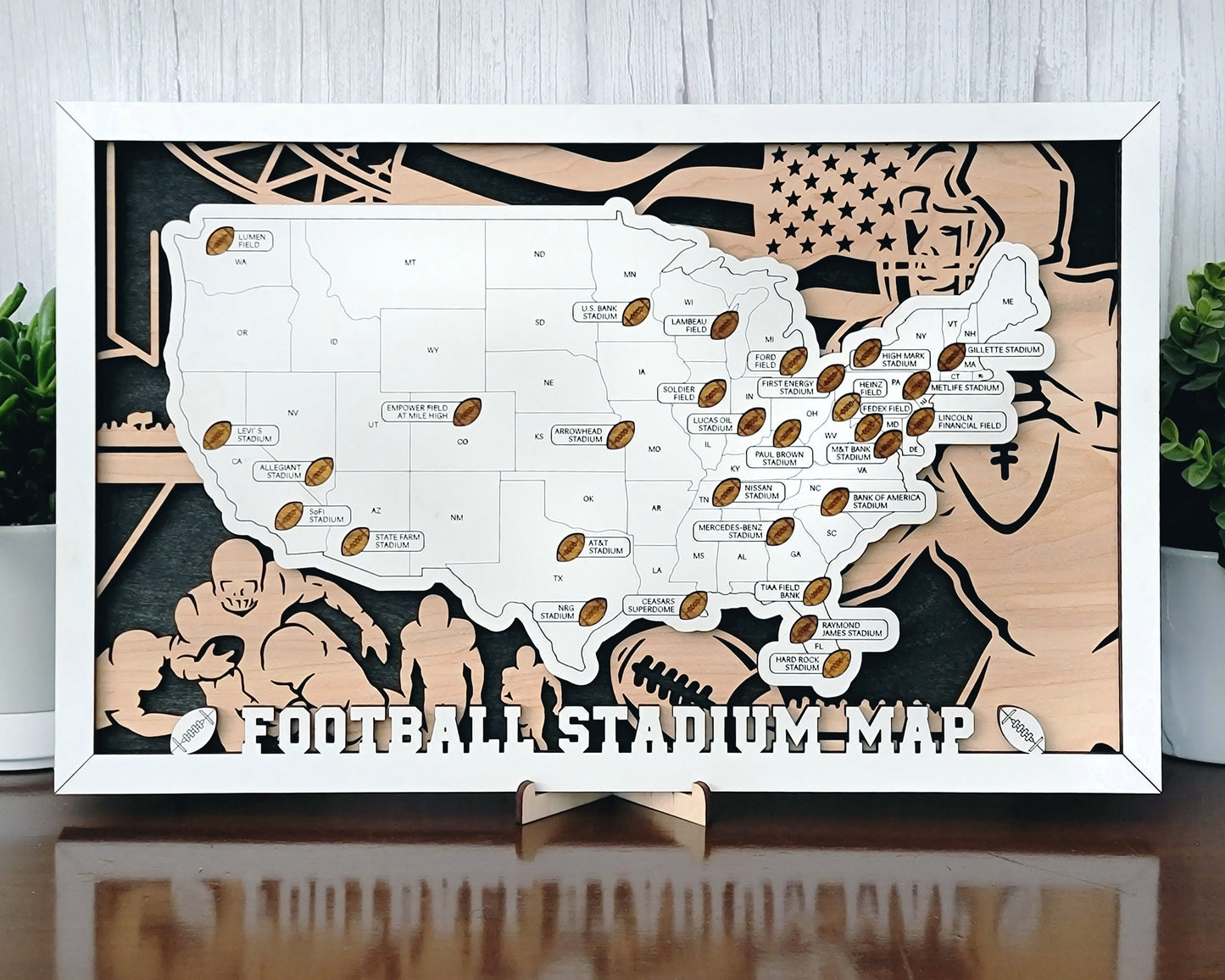 Football Travel Map Fathers Day Anniversary